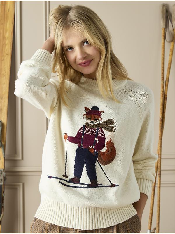 Joules Women's Jonty Ski Intarsia Knit Jumper - Oatmeal Image 5