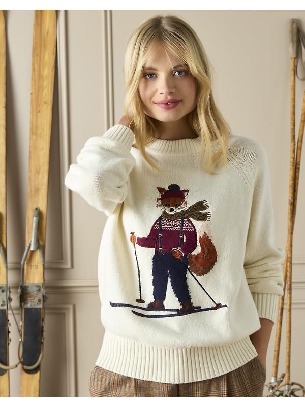 Joules Women's Jonty Ski Intarsia Knit Jumper - Oatmeal Image 6