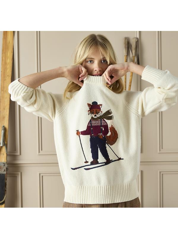 Joules Women's Jonty Ski Intarsia Knit Jumper - Oatmeal Image 7