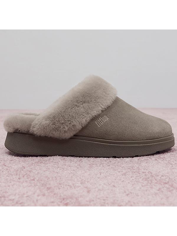FitFlop Women's GEN-FF Shearling Suede Slippers - Taupe Image 1