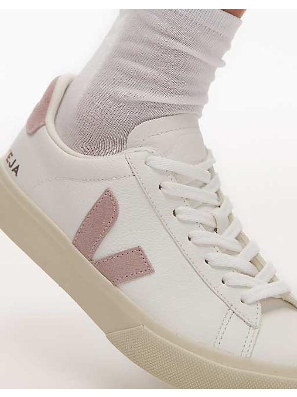 VEJA Women's Campo Leather Sneaker - White Babe Image 8