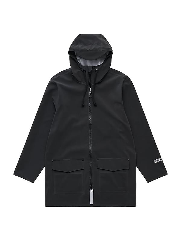 Stutterheim Stockholm Lightweight Patch Raincoat - Matte Black Product Image