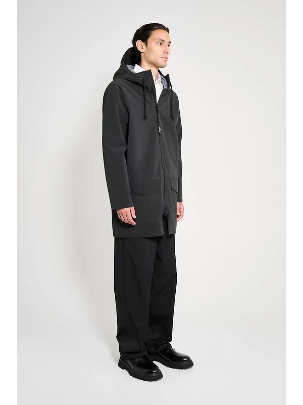 Stutterheim Stockholm Lightweight Patch Raincoat - Matte Black Image 3