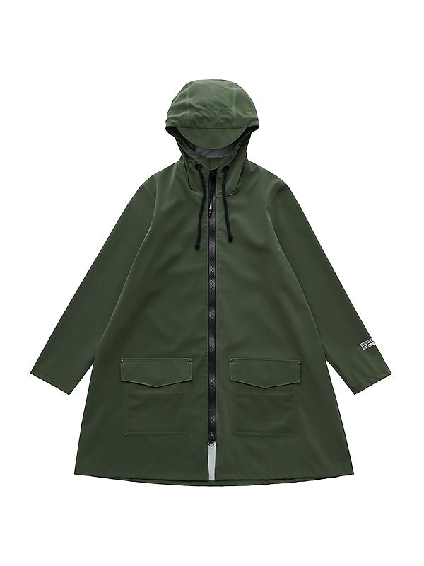 Stutterheim Women's Mosebacke Lightweight Patch Raincoat - Matte Green Image 1