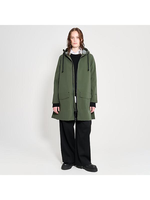 Stutterheim Women's Mosebacke Lightweight Patch Raincoat - Matte Green Image 6