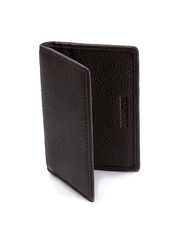 Dents Men's Beauley Pebble Grain Leather Card Holder with RFID Blocking - Chocolate Image 1