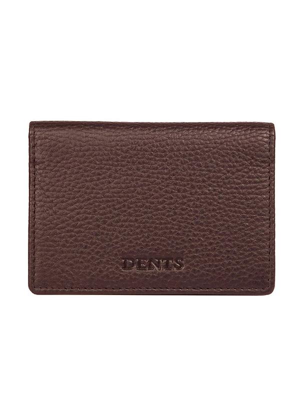 Dents Men's Beauley Pebble Grain Leather Card Holder with RFID Blocking - Chocolate Image 4