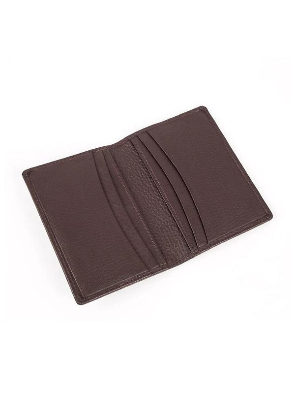 Dents Men's Beauley Pebble Grain Leather Card Holder with RFID Blocking - Chocolate Image 2