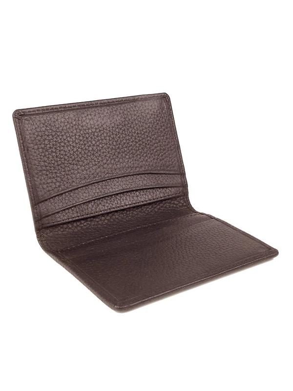 Dents Men's Beauley Pebble Grain Leather Card Holder with RFID Blocking - Chocolate Image 3