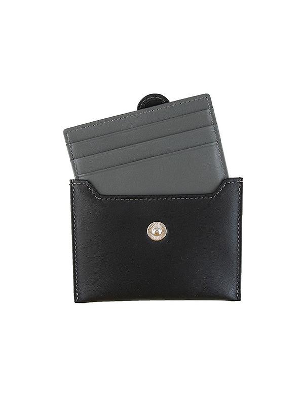 Dents Men's Eden Smooth Nappa Leather Card Holder with RFID Blocking and Case - Black/Slate Image 2