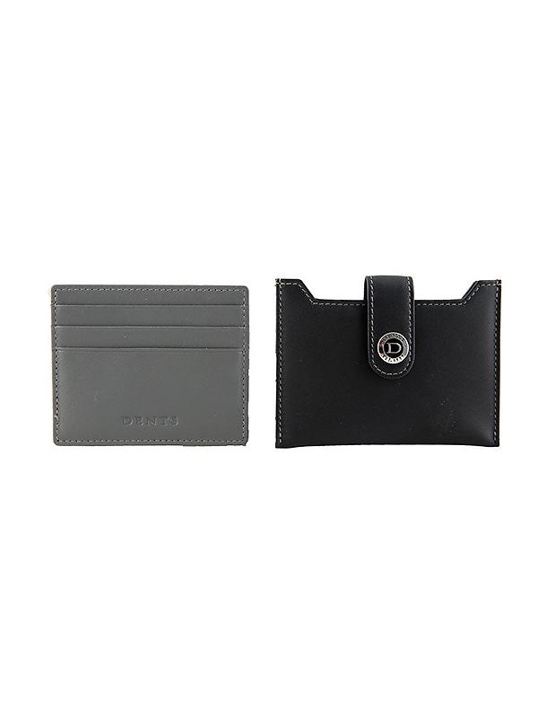 Dents Men's Eden Smooth Nappa Leather Card Holder with RFID Blocking and Case - Black/Slate Image 3