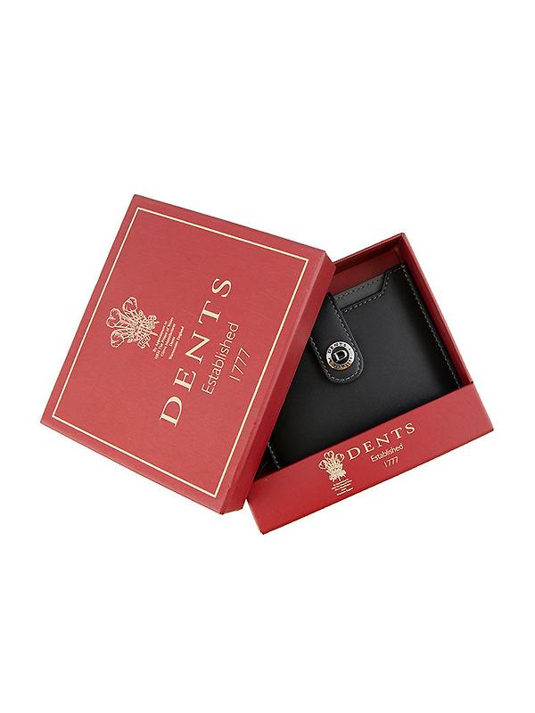 Dents Men's Eden Smooth Nappa Leather Card Holder with RFID Blocking and Case - Black/Slate Image 6
