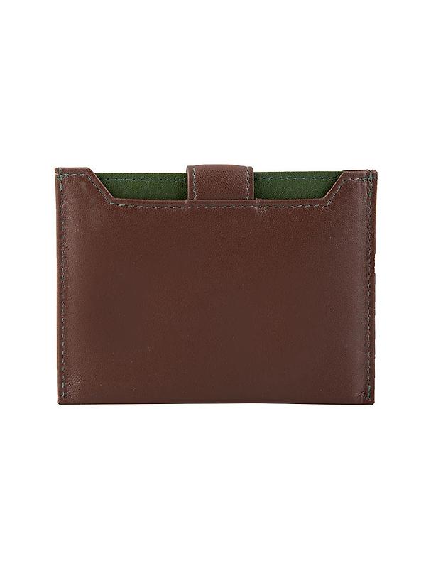 Dents Men's Eden Smooth Nappa Leather Card Holder with RFID Blocking and Case - English Tan/Olive Image 3