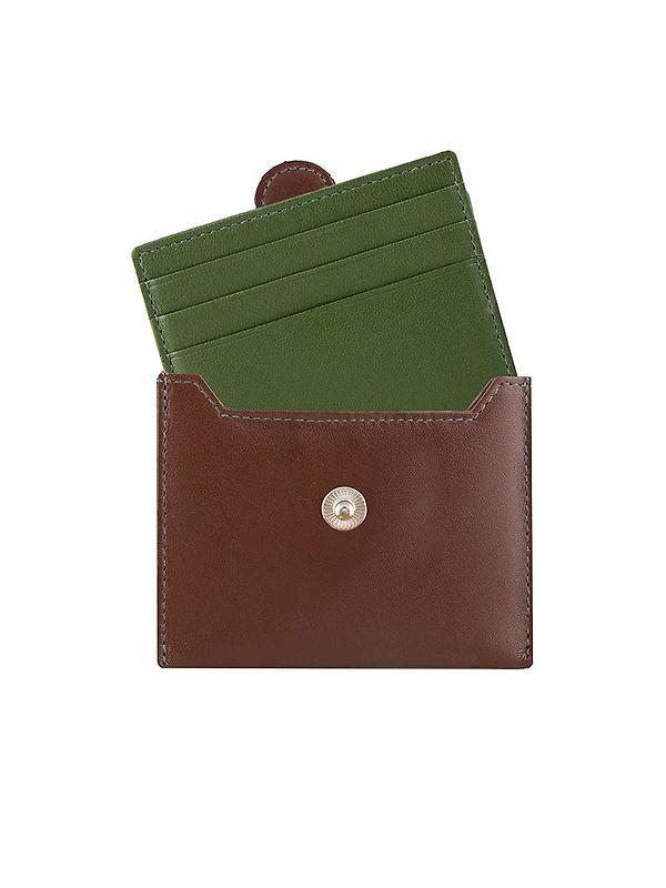 Dents Men's Eden Smooth Nappa Leather Card Holder with RFID Blocking and Case - English Tan/Olive Image 4