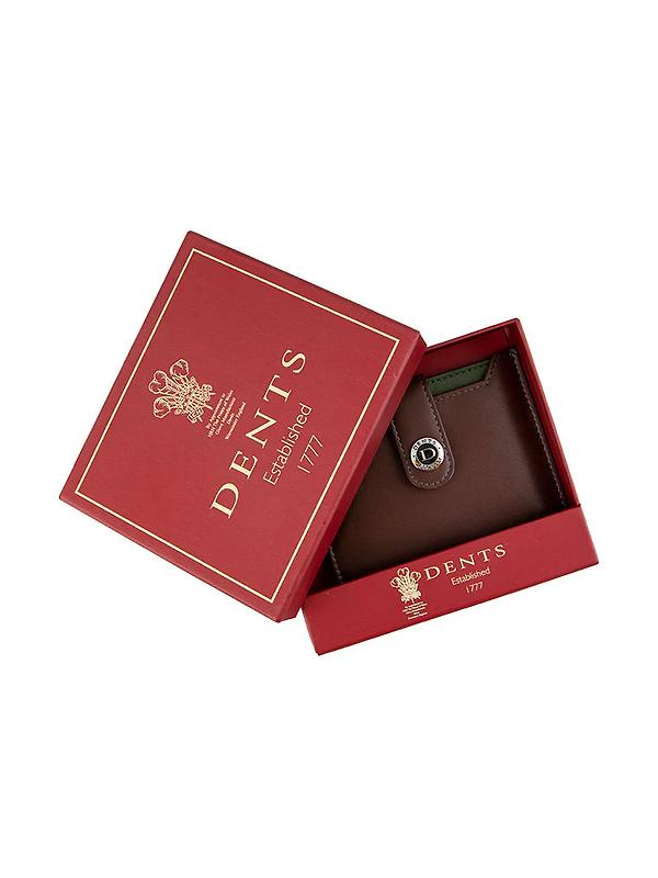 Dents Men's Eden Smooth Nappa Leather Card Holder with RFID Blocking and Case - English Tan/Olive Image 6