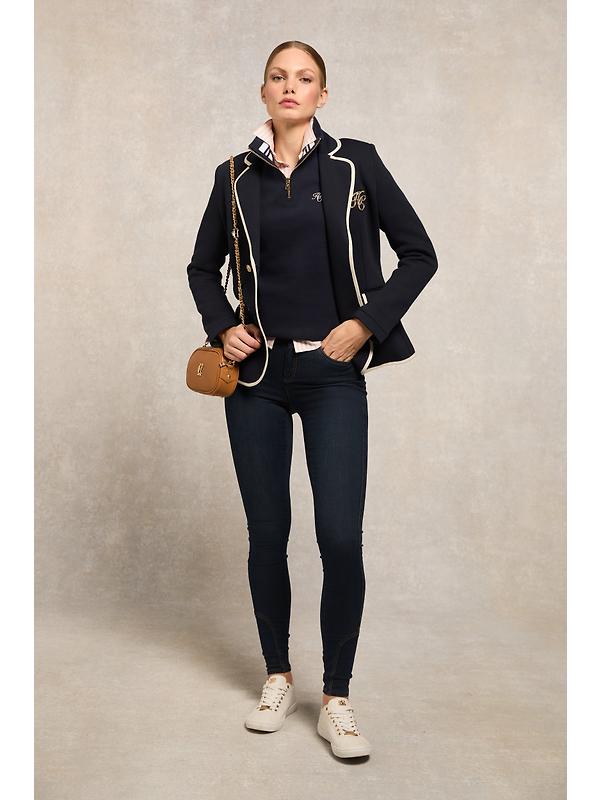 Holland Cooper Women's Burford Quarter Zip Neck Sweat - Ink Navy Image 4