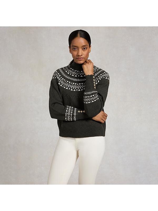 Holland Cooper Women's Elodie Roll Neck Knit - Forest Green Image 2