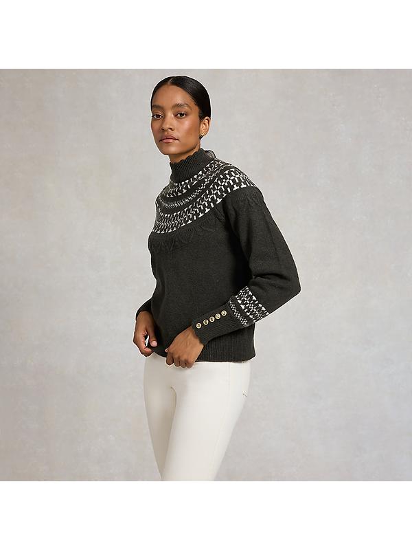 Holland Cooper Women's Elodie Roll Neck Knit - Forest Green Image 3