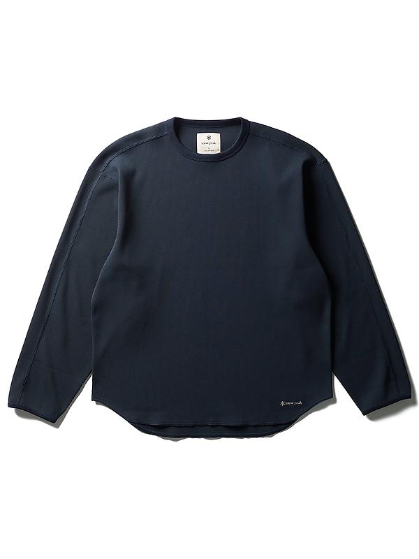 Snow Peak Dry Waffle Long Sleeve T-Shirt - Dark Navy Image 1