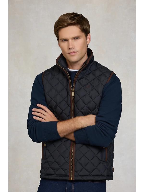 Holland Cooper Men's Country Quilted Gilet - Ink Navy Image 8