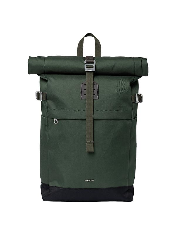 Sandqvist Icon Rolltop Backpack M - 23L - Dawn Green/Dark Brown Image 1