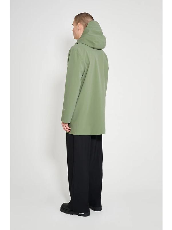 Stutterheim Stockholm Lightweight Patch Raincoat - Matte Dry Green Image 8