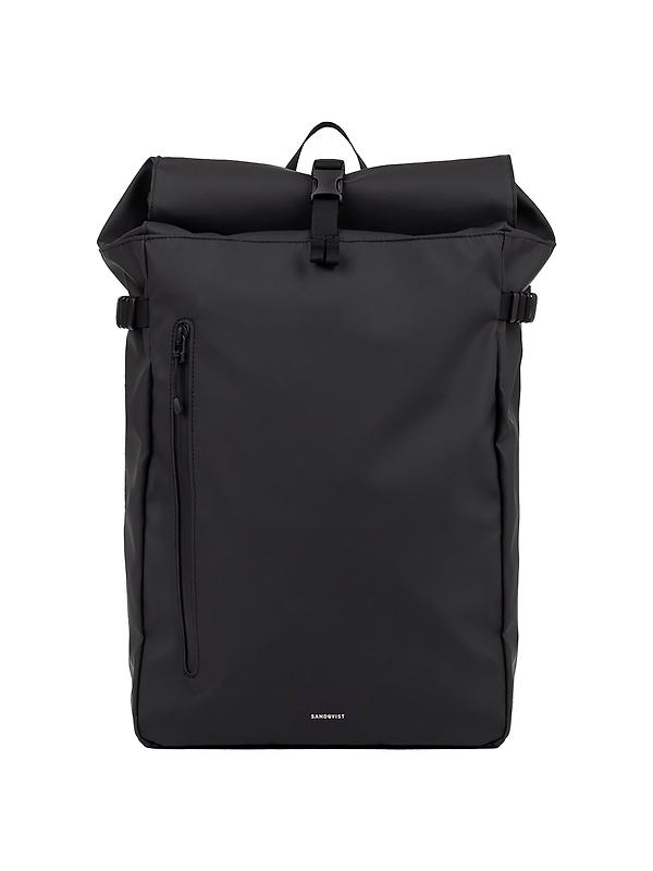Sandqvist Stream Slim Rolltop Backpack L - Black Image 1