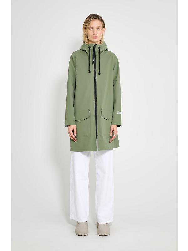 Stutterheim Women's Mosebacke Lightweight Patch Raincoat - Dry Green Image 2