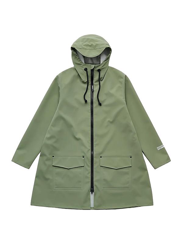 Stutterheim Women's Mosebacke Lightweight Patch Raincoat - Dry Green Image 1