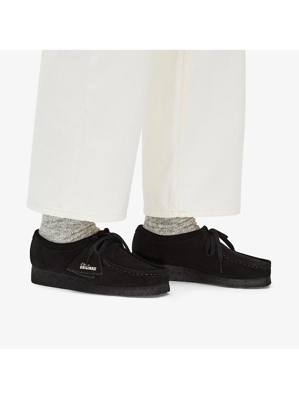 Clarks Originals Women's Wallabee Shoes - Black Suede Image 2