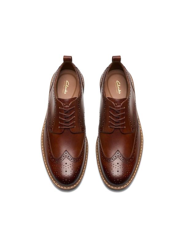 Clarks Men's Aldwin Limit Brogues - Mid Tan Leather Image 5