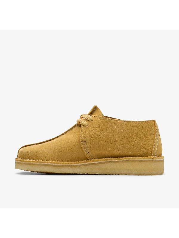 Clarks Originals Women's Desert Trek Shoes - Golden Tan Suede Image 2