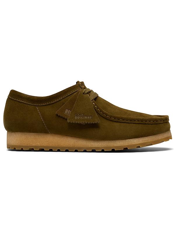 Clarks Originals Men's Wallabee RB Shoes - Olive Suede Image 1