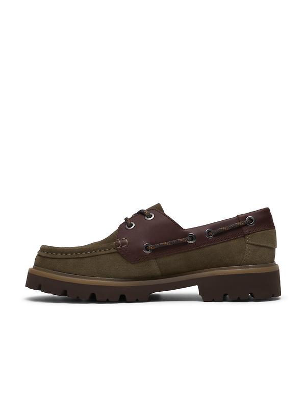 Clarks Men's Cleyhill Boat Shoes - Olive Combi Image 2