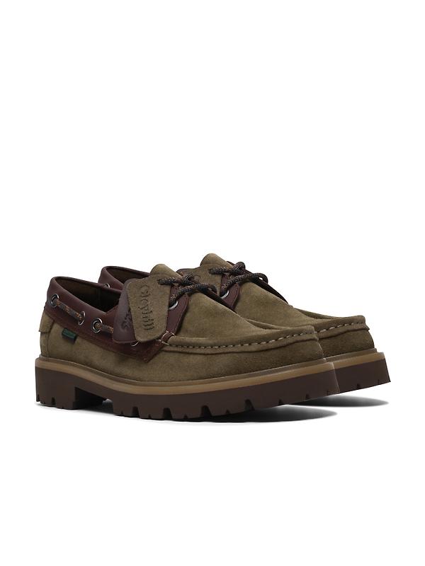 Clarks Men's Cleyhill Boat Shoes - Olive Combi Image 4
