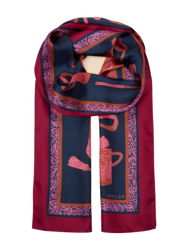 Joules Women's Windsor Long Silk Scarf - Navy Image 1