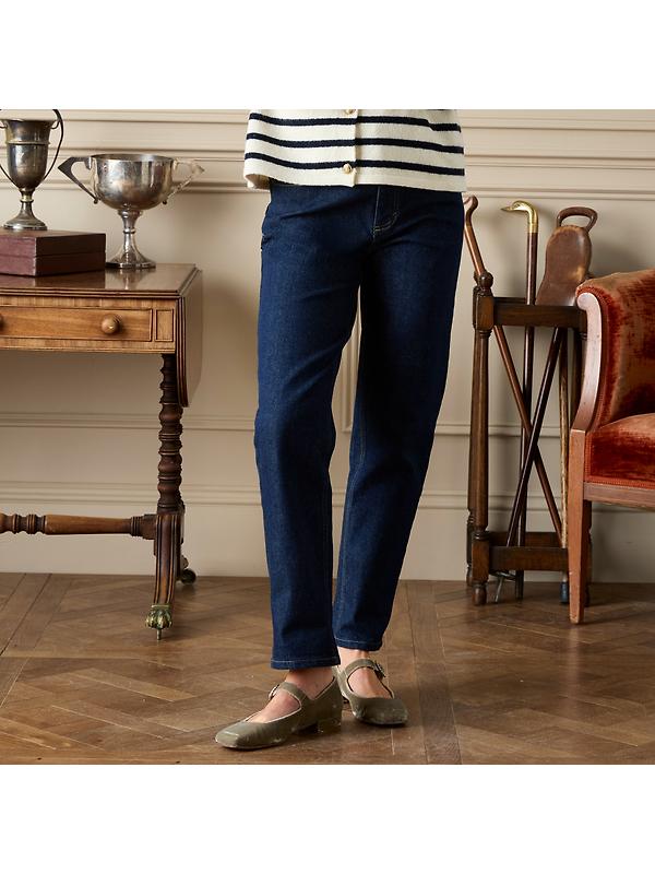 Joules Women's Slim Straight Mid Rise Jeans - Rinse Wash Image 3