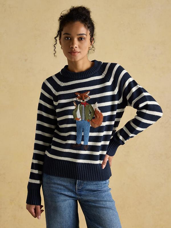 Joules Women's Renard Jonty Intarsia Knit Jumper - Navy Image 2