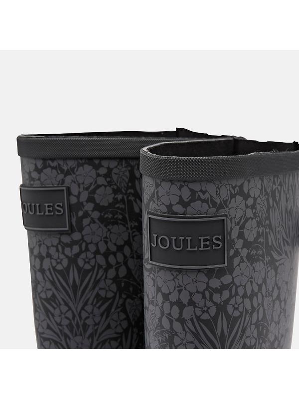 Joules Women's Adjustable Tall Printed Wellies - Black Floral Image 5