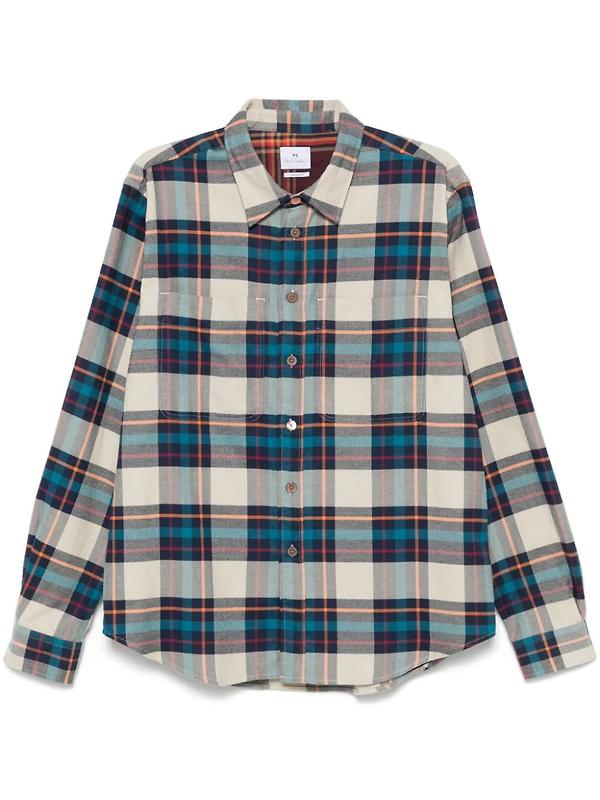 Product image of Paul Smith Men's Long Sleeve Casual-Fit Shirt - Ecru Check