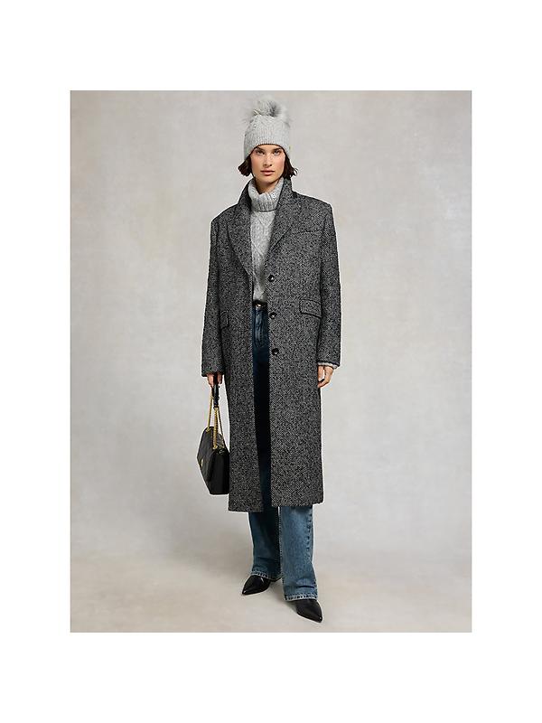 Holland Cooper Sloane Cable Bobble Hat - Grey Marl Image 3