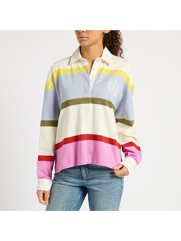 Joules Women's Lara Boxy Fit Rugby Shirt - Multi Image 4