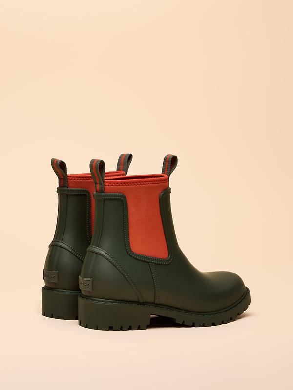 Joules Women's Oakfield Colour Block Short Neoprene-Lined Wellies - Green Image 3