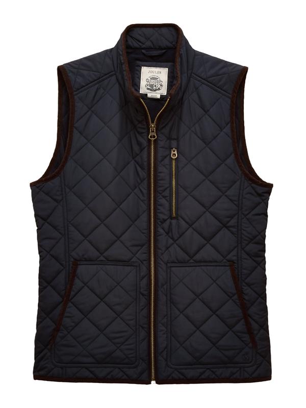 Joules Men's Maynard Diamond Quilted Gilet Gilet - Navy Image 1