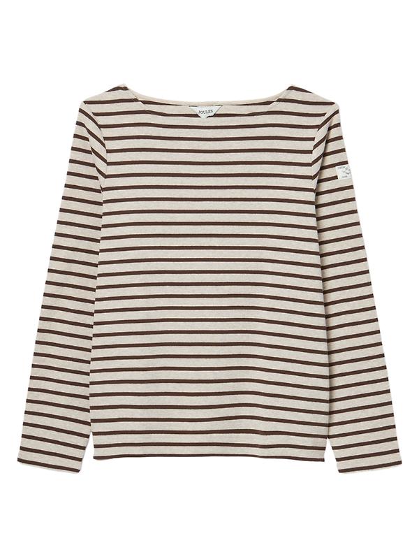 Joules Women's Harbour Long Sleeve Top - Neutral Stripe Image 1