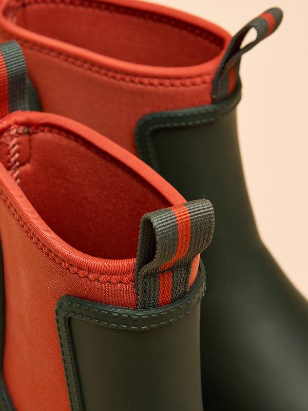 Joules Women's Oakfield Colour Block Short Neoprene-Lined Wellies - Green Image 6