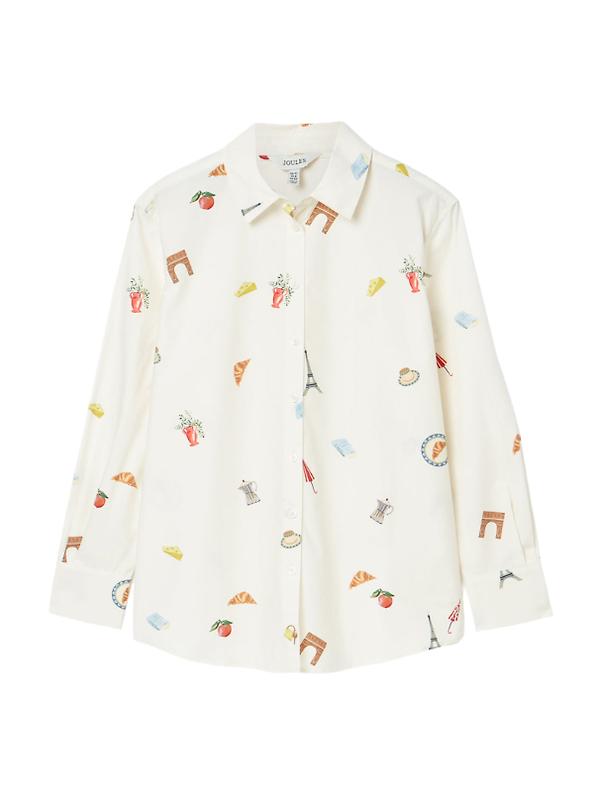 Joules Women's Amilla Paris Print Shirt - White Image 1