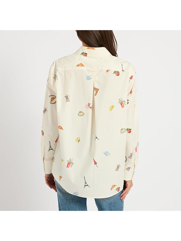 Joules Women's Amilla Paris Print Shirt - White Image 5