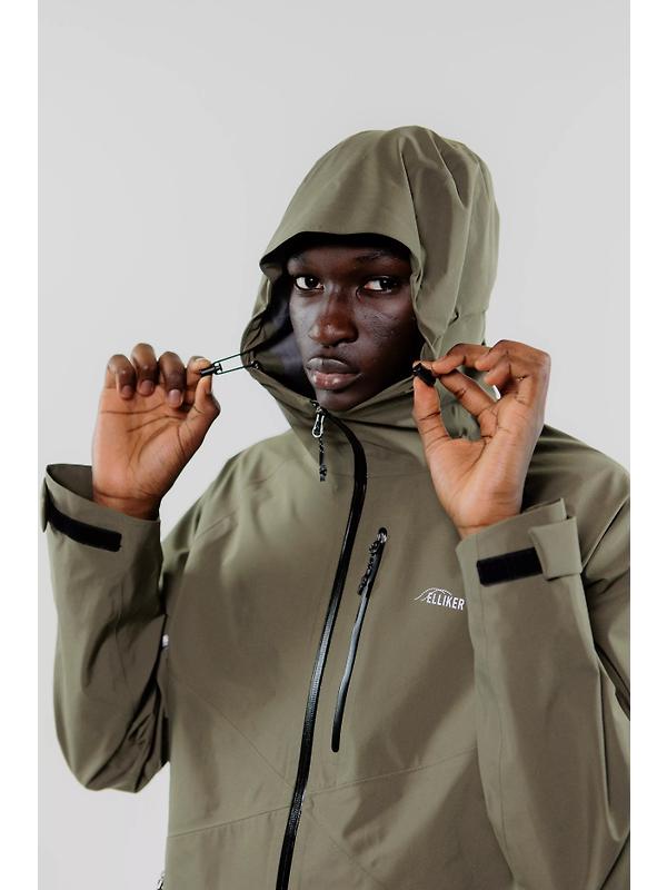 Elliker Unisex Ayre 3L Waterproof Shell Jacket - Khaki Image 7