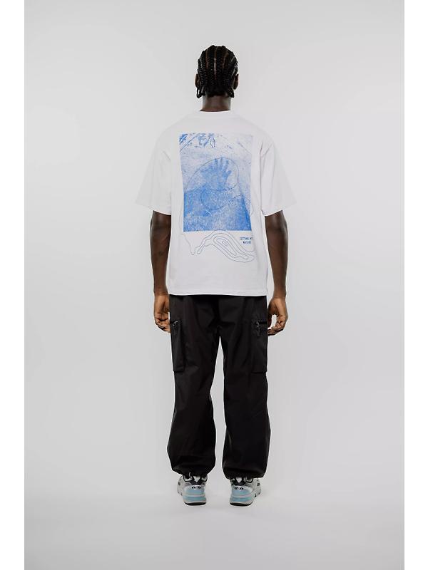 Elliker Unisex Rill Hand Print Short Sleeve T-Shirt - White Image 4